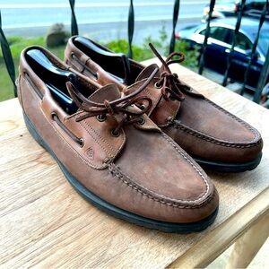Mens Florsheim Outdoorsman Dark Brown Leather Upper Boat Shoes Size 13B